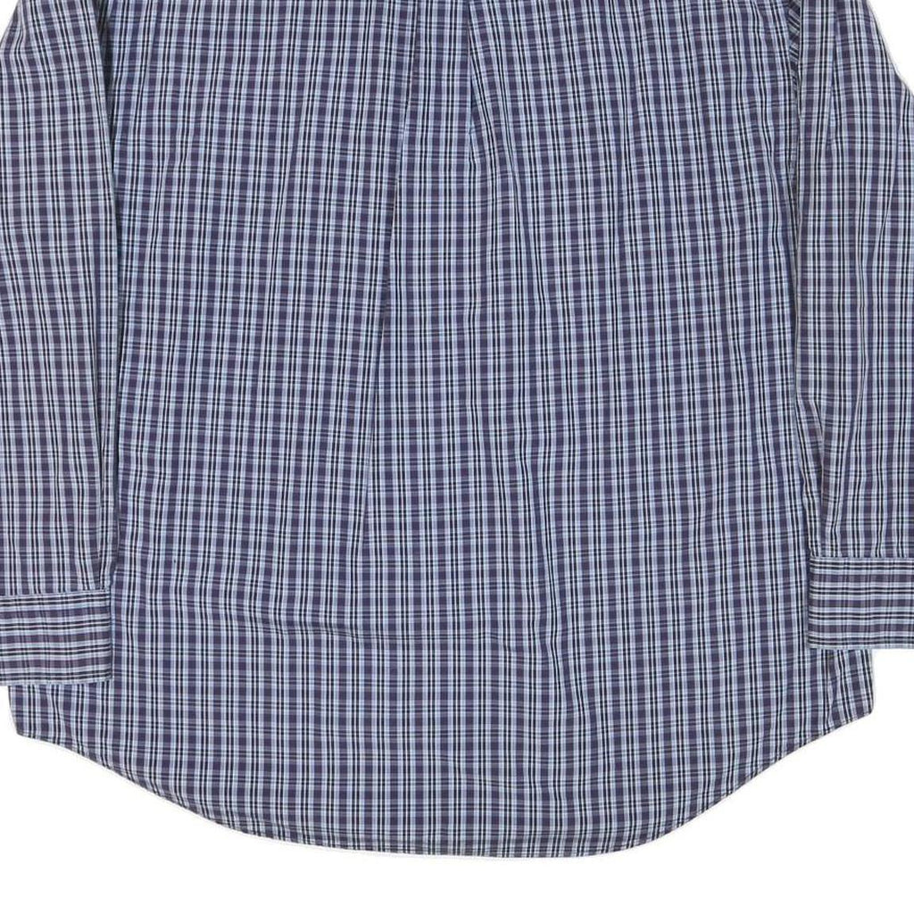 NAUTICA Mens Blue & Navy Check Shirt XL Long Sleeve Button Down Casual