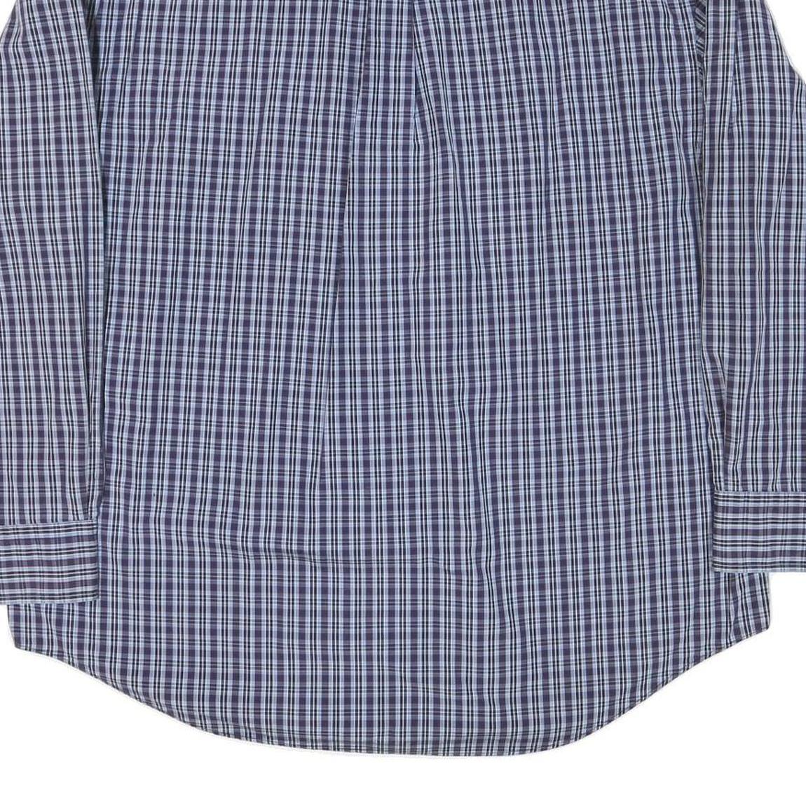 NAUTICA Mens Blue & Navy Check Shirt XL Long Sleeve Button Down Casual