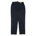 LAUREN RALPH LAUREN Womens Cotton Blend Navy Relaxed Straight Trousers W29 L29