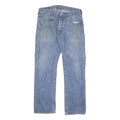 LEVI'S 501 Mens Jeans Blue Regular Straight Denim Light W32 L27 Button Closure