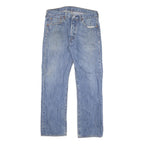 LEVI'S 501 Mens Jeans Blue Regular Straight Denim Light W32 L27 Button Closure