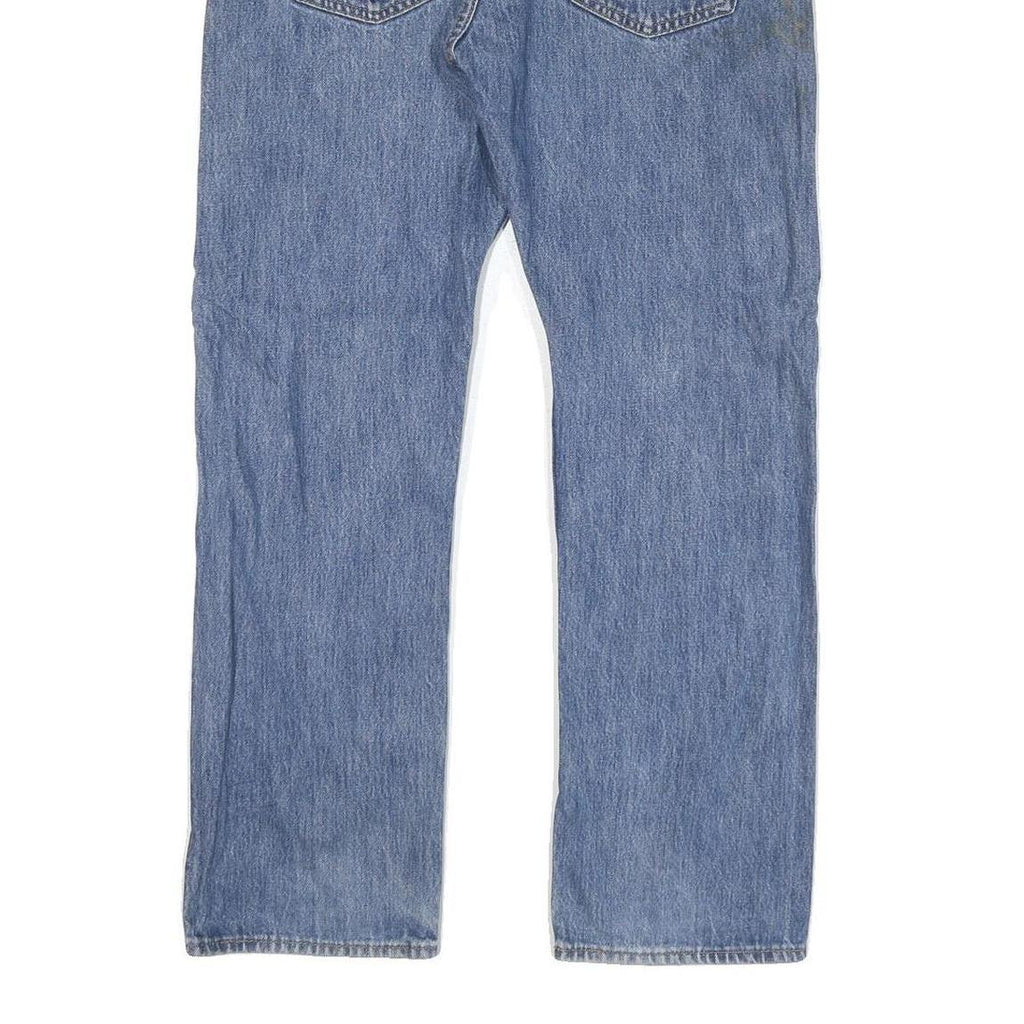 LEVI'S 501 Mens Jeans Blue Regular Straight Denim Light W32 L27 Button Closure
