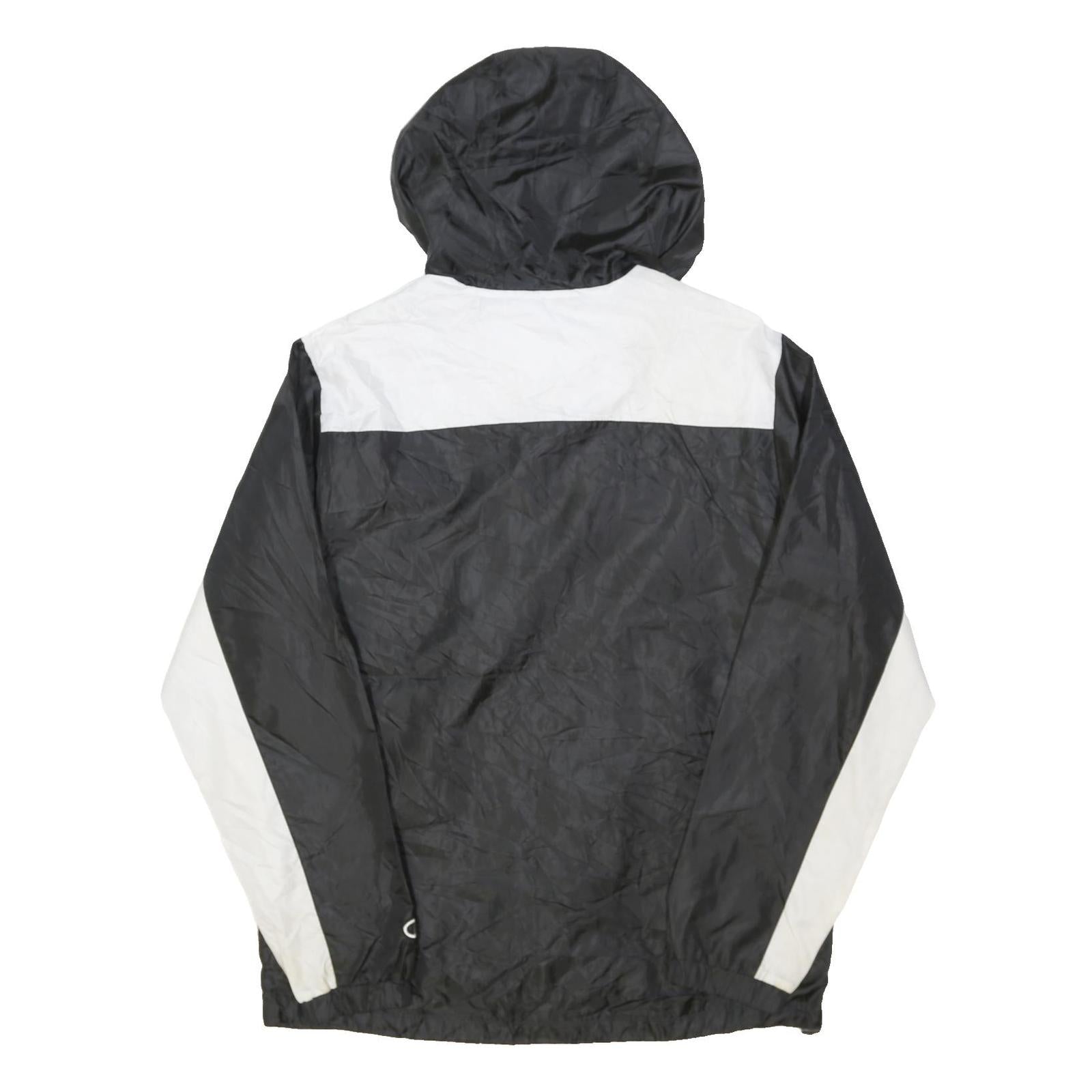 CHAMPION Mens Black & White Track & Field Zip Jacket M Polyester Blend