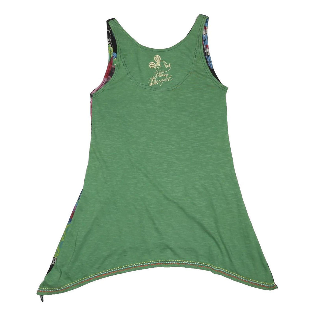 DESIGUAL Y2K Womens Black & Green Floral Cotton Sleeveless Mini Dress M