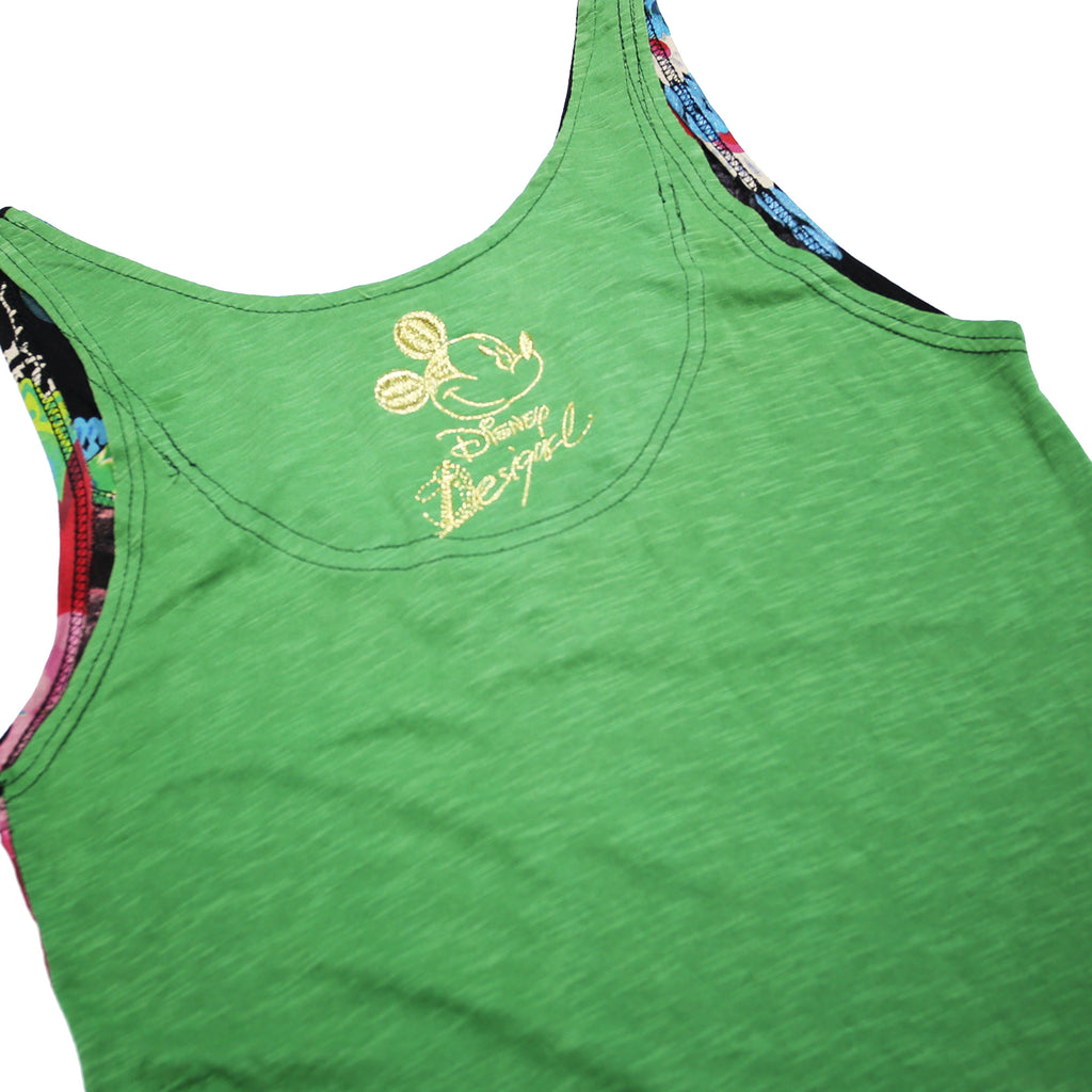 DESIGUAL Y2K Womens Black & Green Floral Cotton Sleeveless Mini Dress M