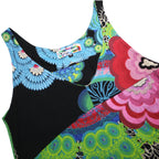 DESIGUAL Y2K Womens Black & Green Floral Cotton Sleeveless Mini Dress M