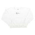 KARL KANI Womens White Crew Neck L Sweatshirt Cropped Logo Embroidered