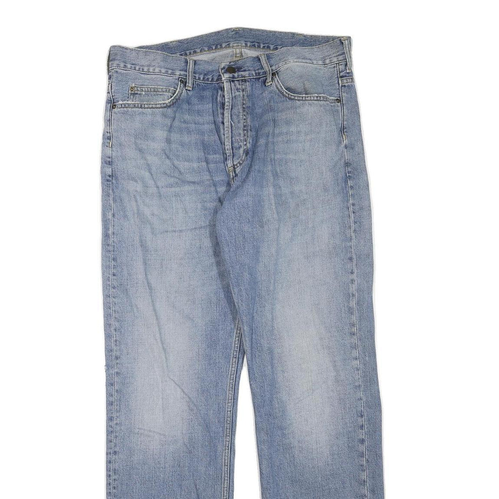 CARHARTT Mens Jeans Blue Regular Straight Denim Medium W36 L33 Cotton Zip