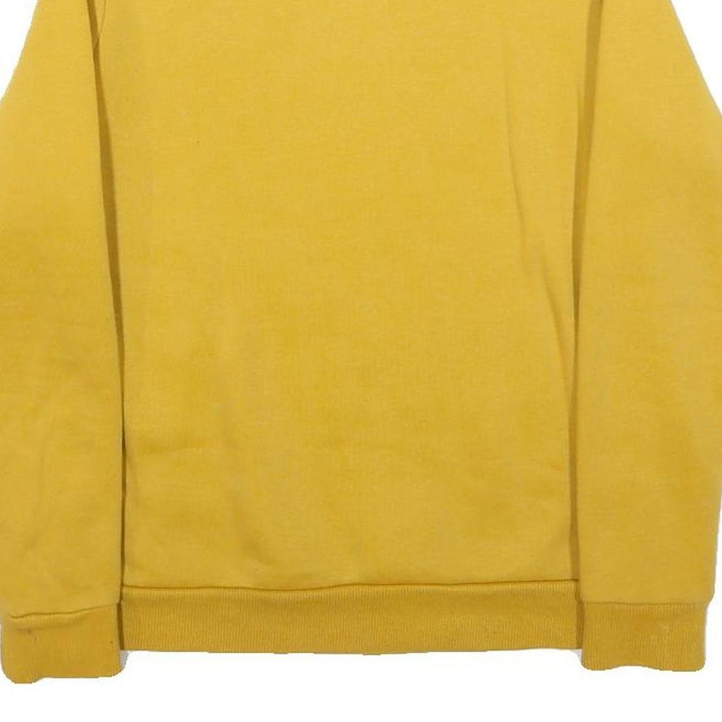 PUMA Womens Yellow Crew Neck XS Logo Print Pullover Casual Cotton Blend