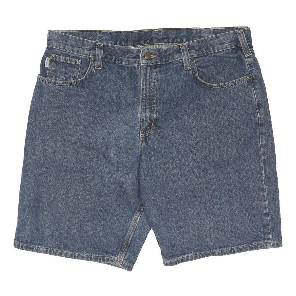 CARHARTT Mens Denim Blue Casual Shorts L W38 Cotton Blend Regular Fit