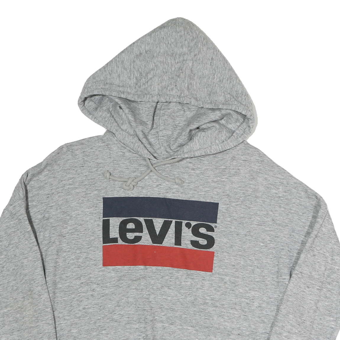 LEVI'S Womens Grey Cotton Hoodie XS Logo Printed Casual Sweatshirt