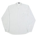 HAPPY LIFE Mens Shirt White Striped Long Sleeve L