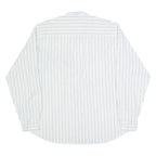 HAPPY LIFE Mens Shirt White Striped Long Sleeve L