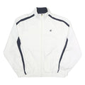 CHAMPION Mens White & Navy Zip Front Track Jacket M Polyester Sports Casual