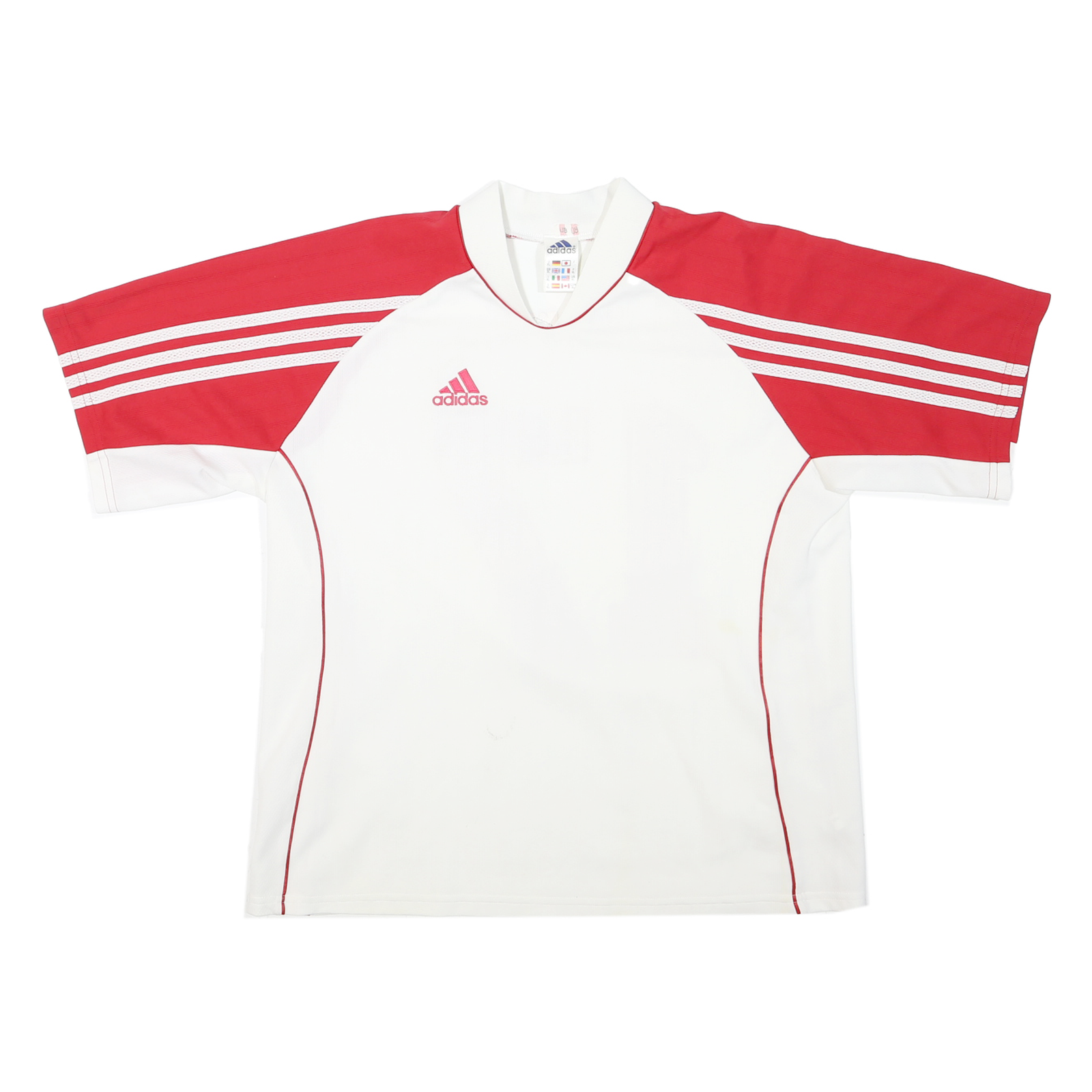 ADIDAS Mens White & Red WG Wurzburg Football Shirt XL Short Sleeve V Neck Team