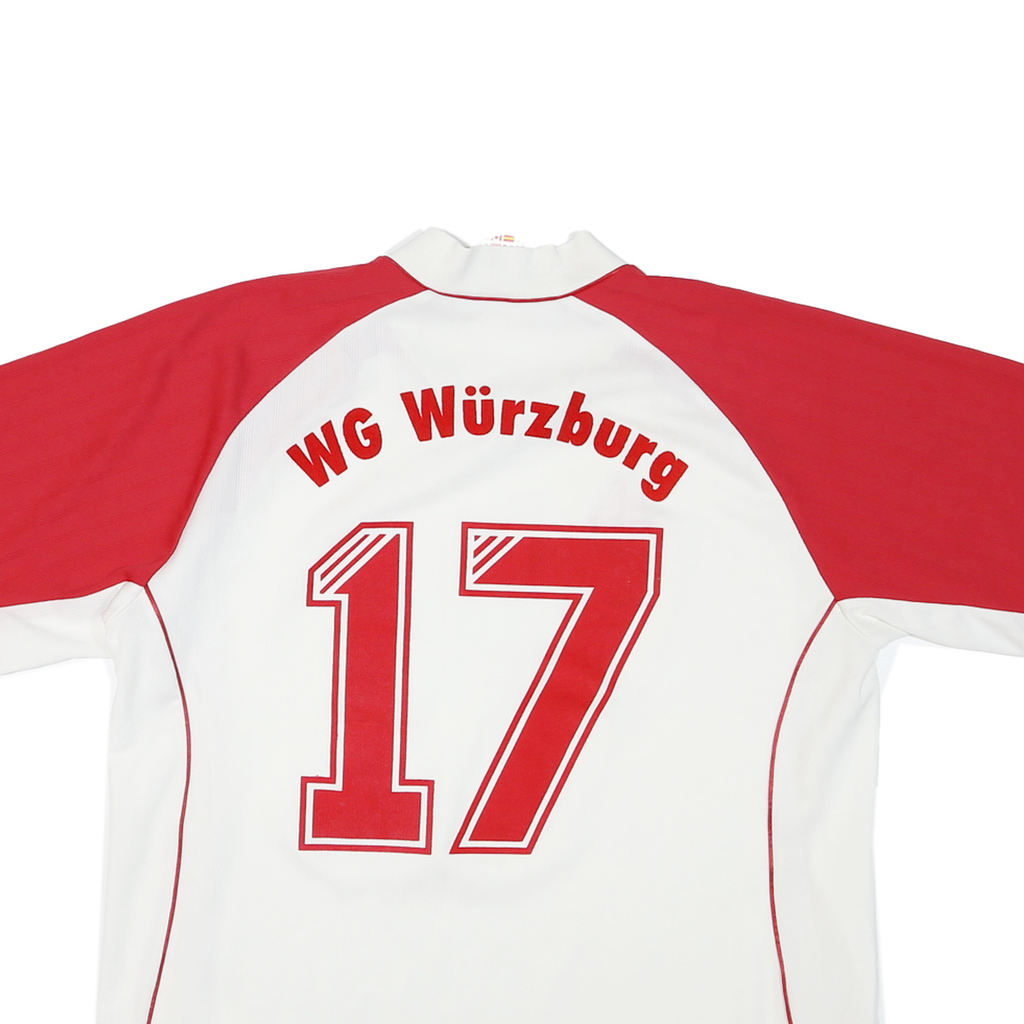 ADIDAS Mens White & Red WG Wurzburg Football Shirt XL Short Sleeve V Neck Team