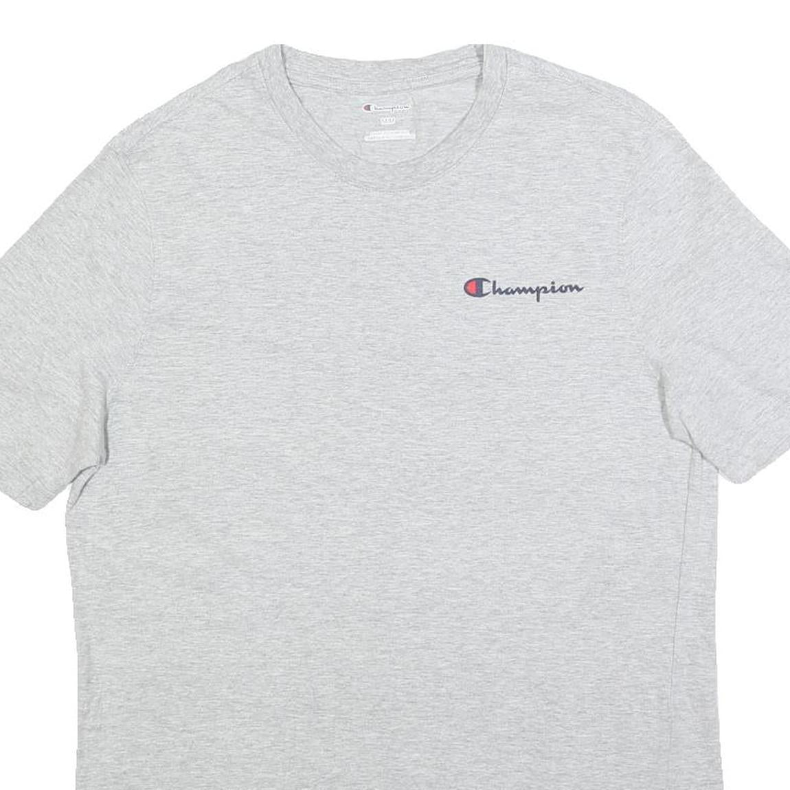 CHAMPION Mens Grey Graphic T-Shirt M Short Sleeve Crew Neck Cotton Blend