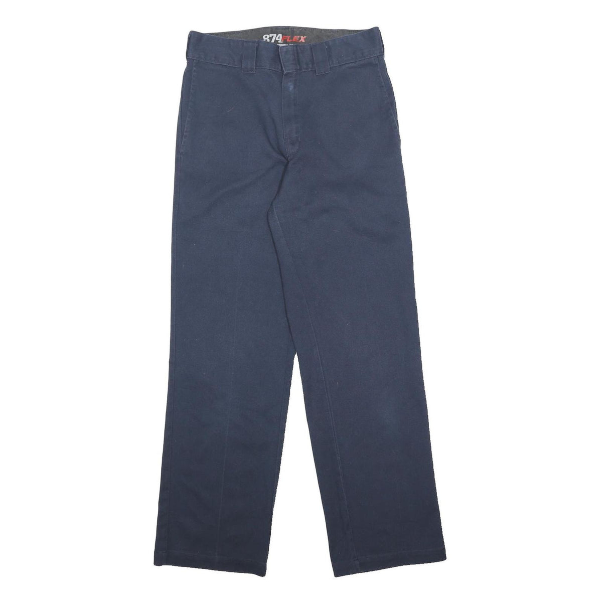 DICKIES Mens Cotton Blend Navy Regular Straight Trousers W30 L32 Workwear Casual