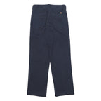 DICKIES Mens Cotton Blend Navy Regular Straight Trousers W30 L32 Workwear Casual