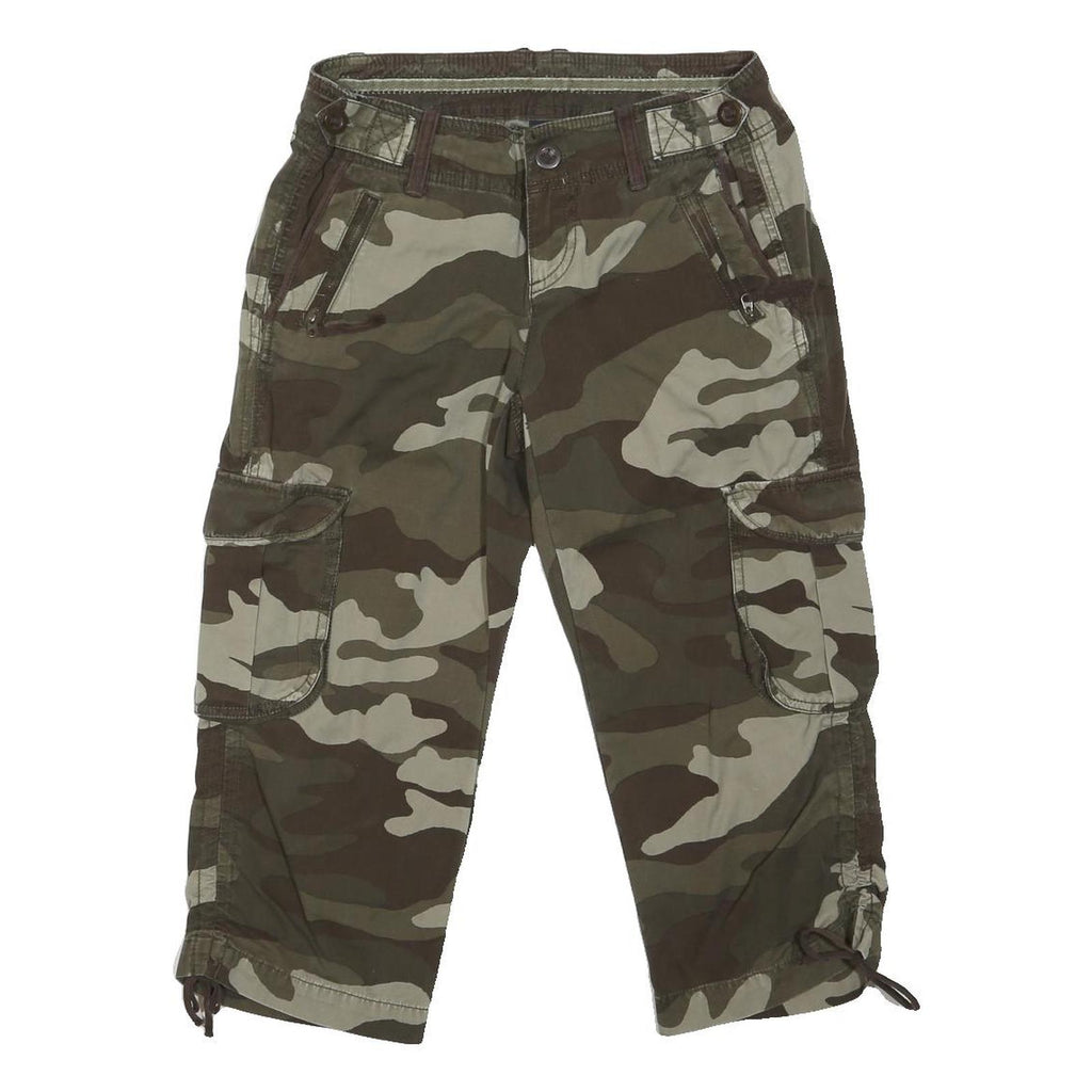 GAP Womens Shorts Green Camouflage Cargo Style XS W27 Outdoor Casual