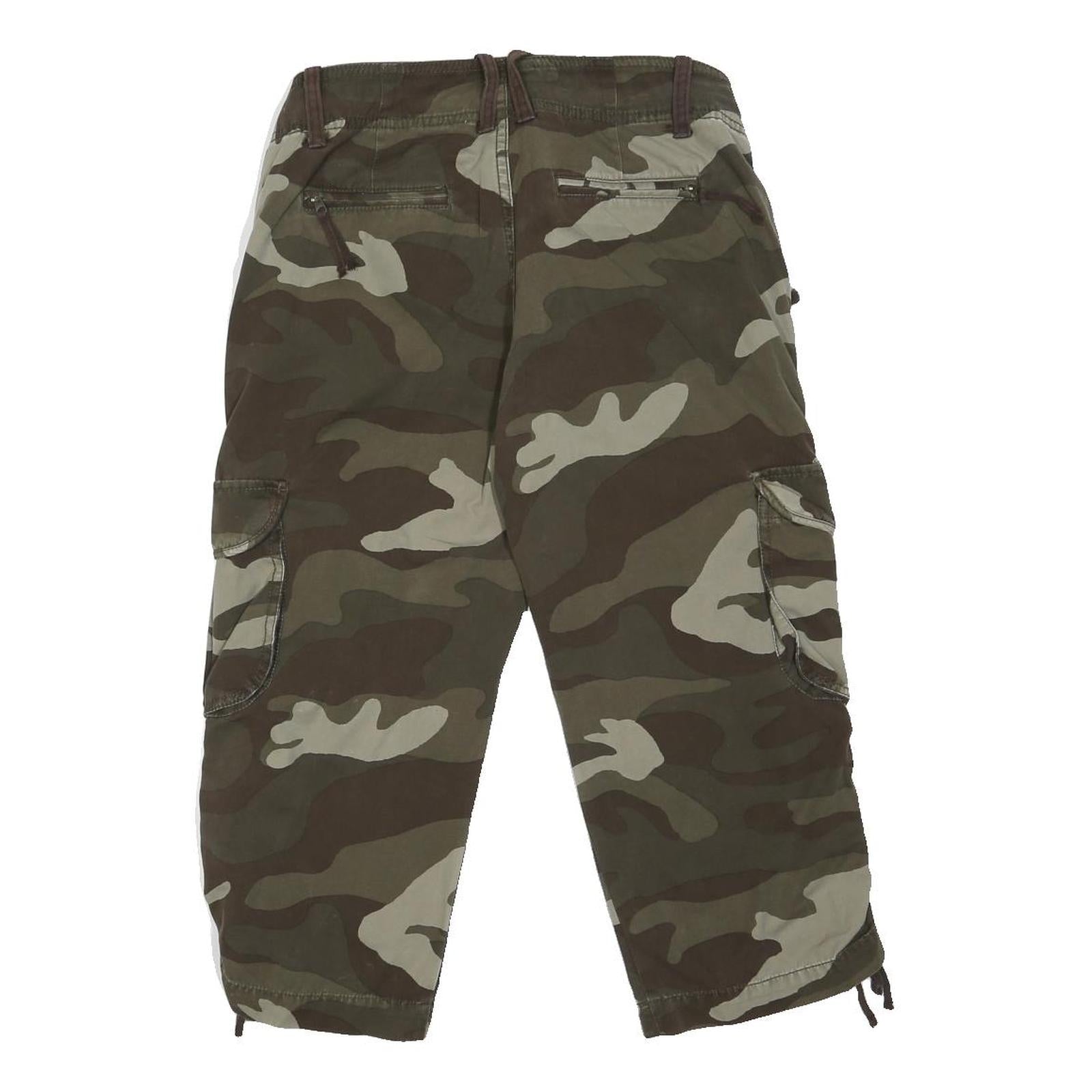GAP Womens Shorts Green Camouflage Cargo Style XS W27 Outdoor Casual