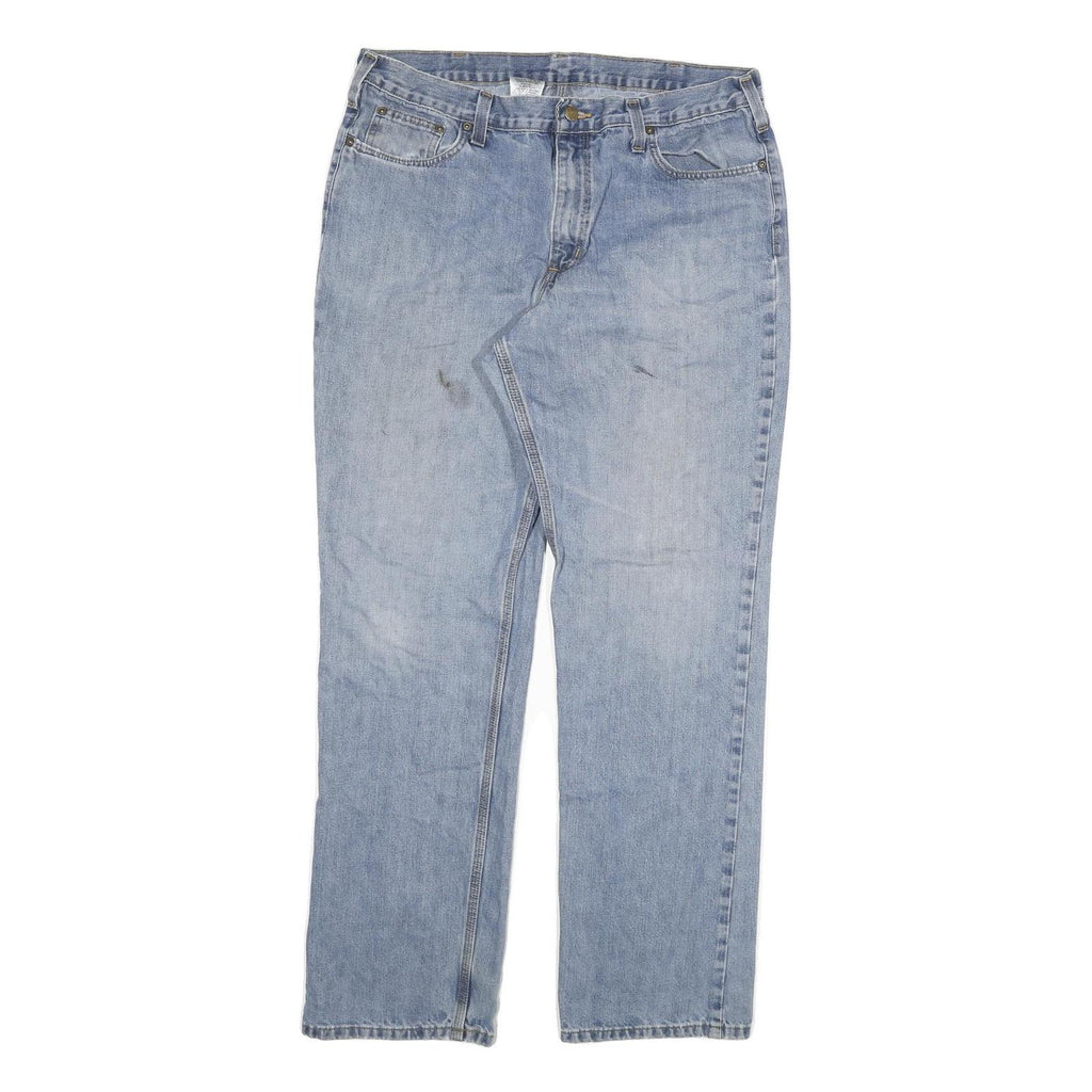 CARHARTT Mens Jeans Blue Relaxed Straight Denim Medium W36 L32 Zip Closure