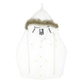 KARL KANI Mens White Jacket S Polyester Blend Zip Hooded Plain Winter Coat