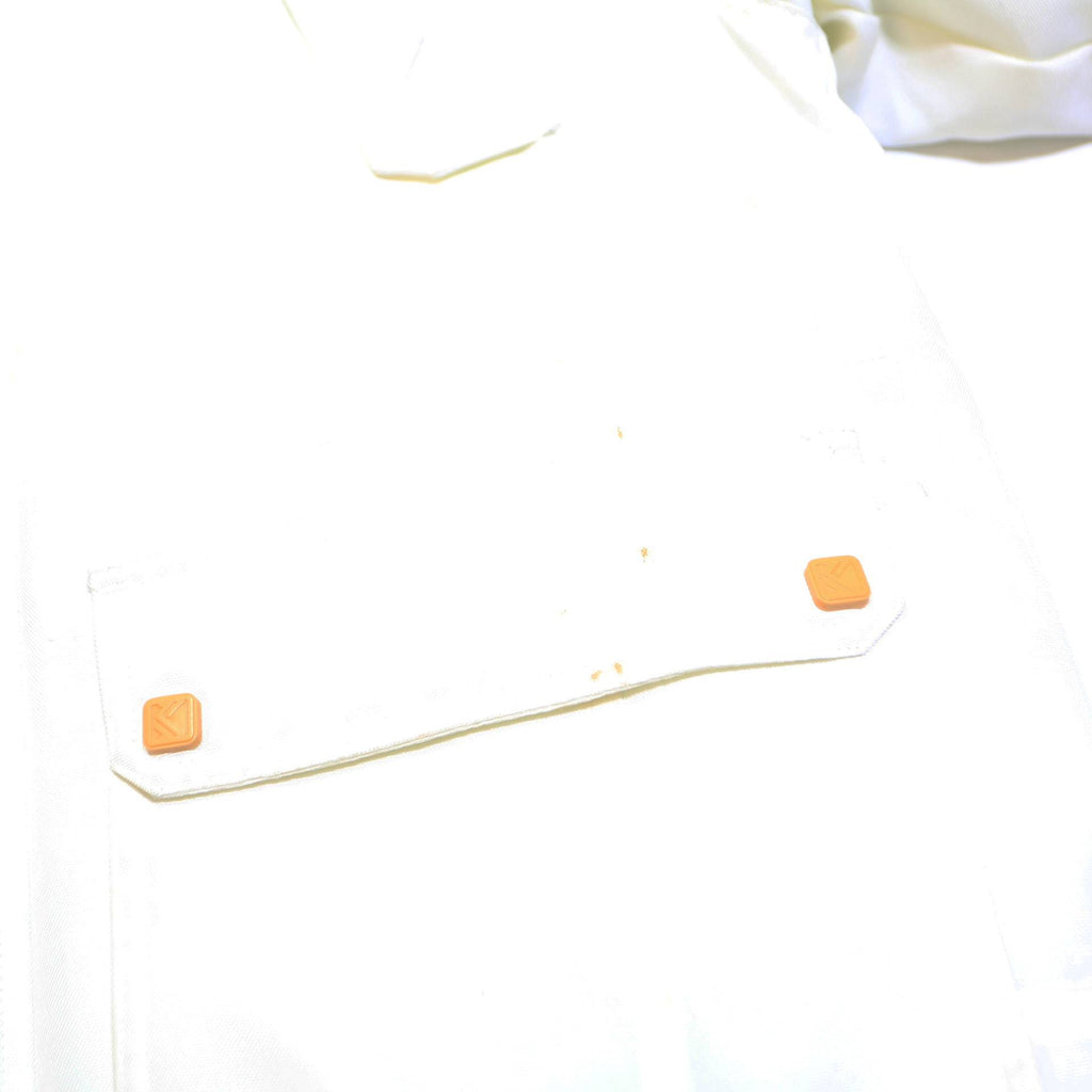 KARL KANI Mens White Jacket S Polyester Blend Zip Hooded Plain Winter Coat