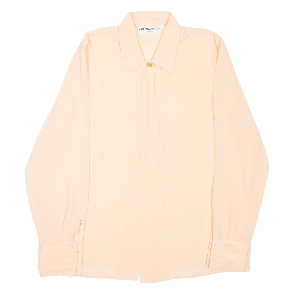 Womens Blouse Pink Collared Long Sleeve L