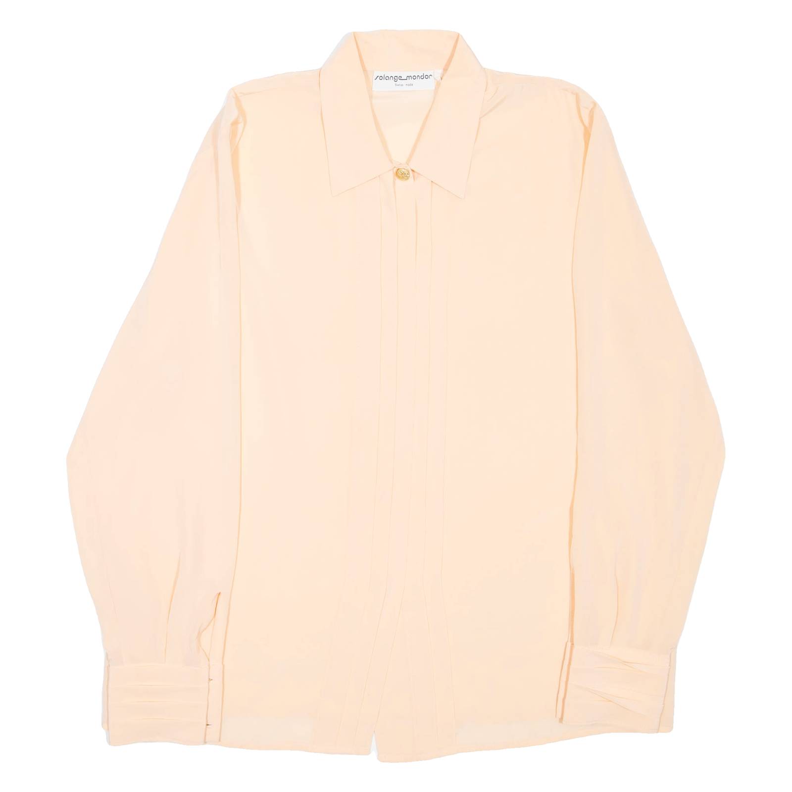 Womens Blouse Pink Collared Long Sleeve L