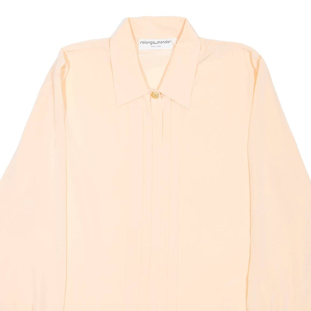 Womens Blouse Pink Collared Long Sleeve L