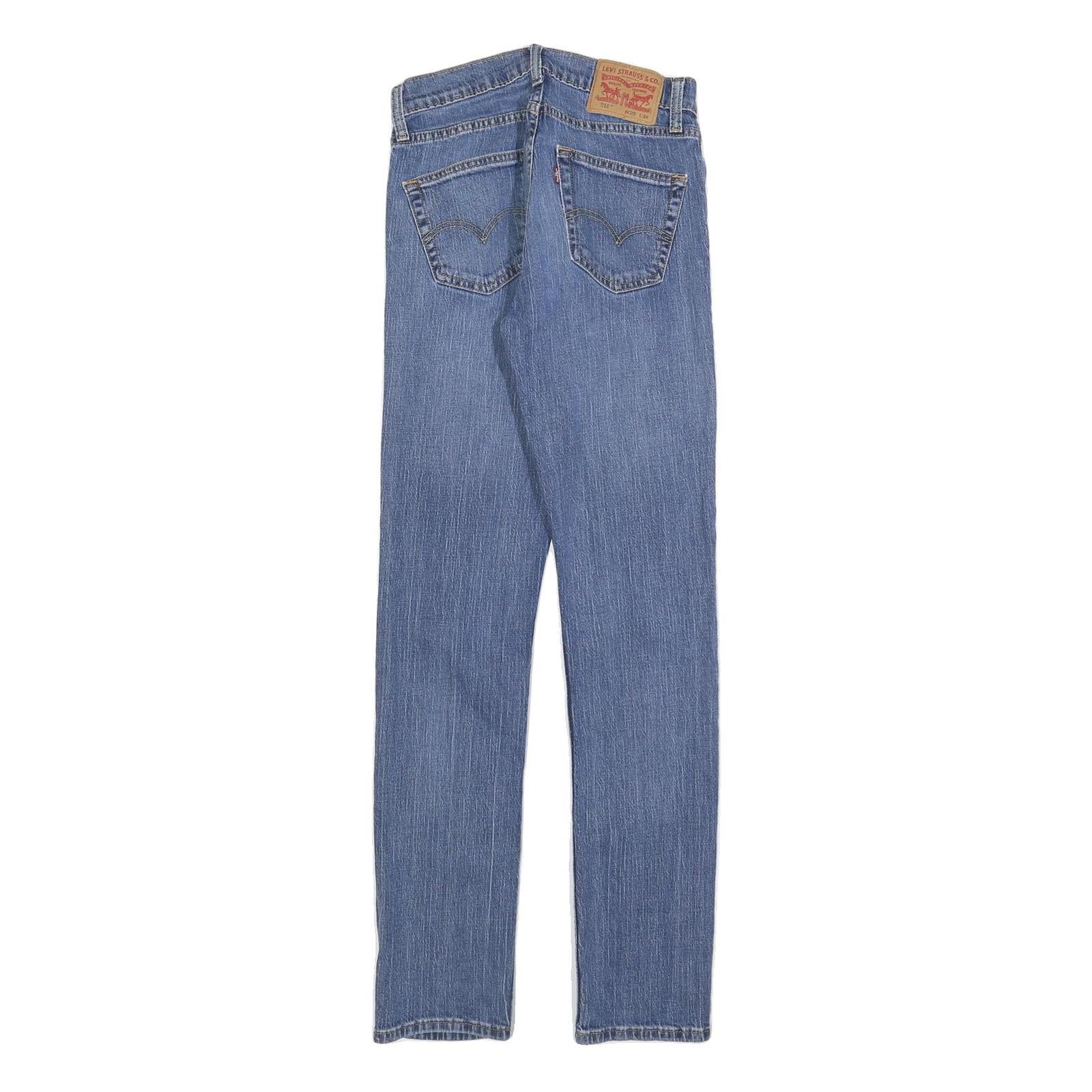 LEVI'S 511 Slim Mens Jeans Blue Denim Slim Skinny Zip W29 L34 Classic Stylish