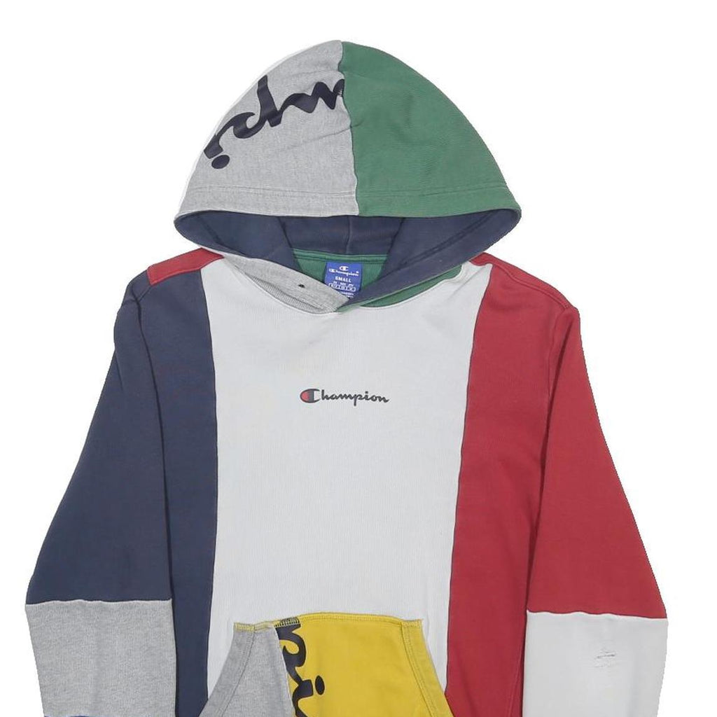 CHAMPION Mens Multicolour Colourblock Hoodie S Cotton Blend Casual