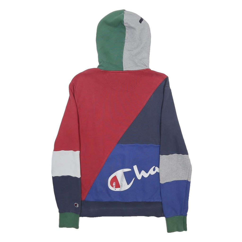 CHAMPION Mens Multicolour Colourblock Hoodie S Cotton Blend Casual
