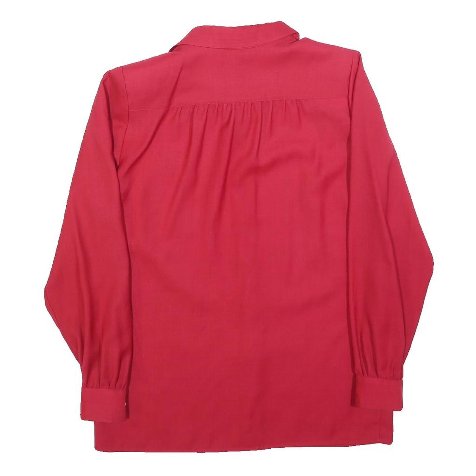 DELMOD Womens Red Shirt Long Sleeve Collared Plain M Elegant Classic