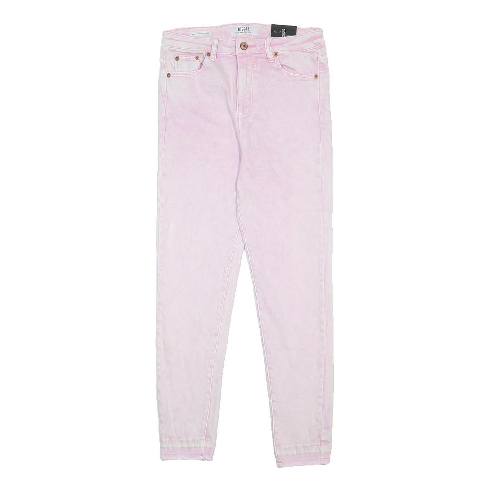 DIESEL Womens Slim Pink Jeans Cotton Blend Zip W28 L26 Stylish Casual Wear