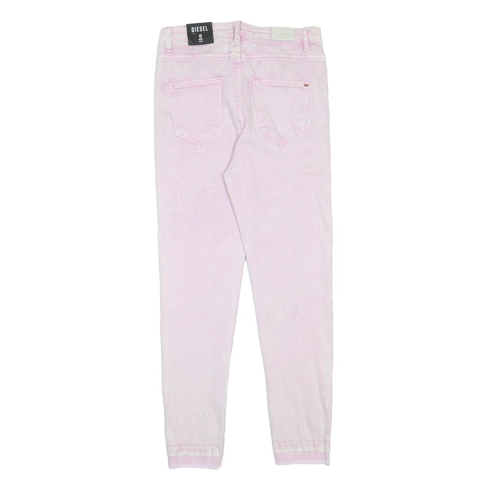 DIESEL Womens Slim Pink Jeans Cotton Blend Zip W28 L26 Stylish Casual Wear