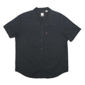 LEVI'S Mens Black Cotton Short Sleeve Shirt L Casual Button Front Pocket