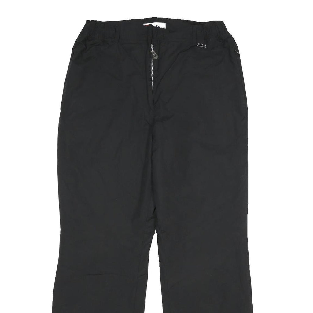 FILA Lined Womens Black Cotton Blend Regular Fit Straight Leg Trousers W30 L32