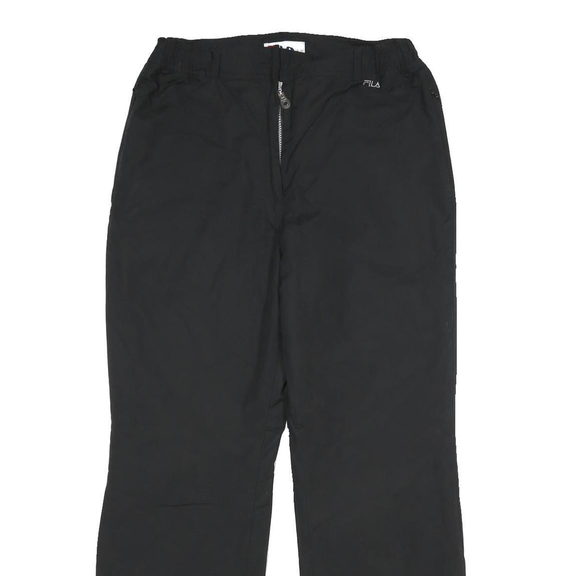 FILA Lined Womens Black Cotton Blend Regular Fit Straight Leg Trousers W30 L32