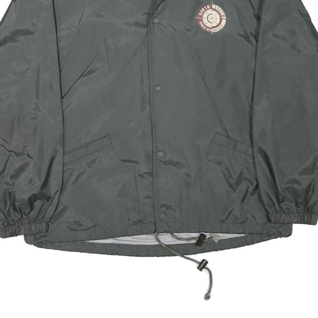 MODIA Mens Grey Button Jacket L Polyester Blend Plain Lightweight Outerwear