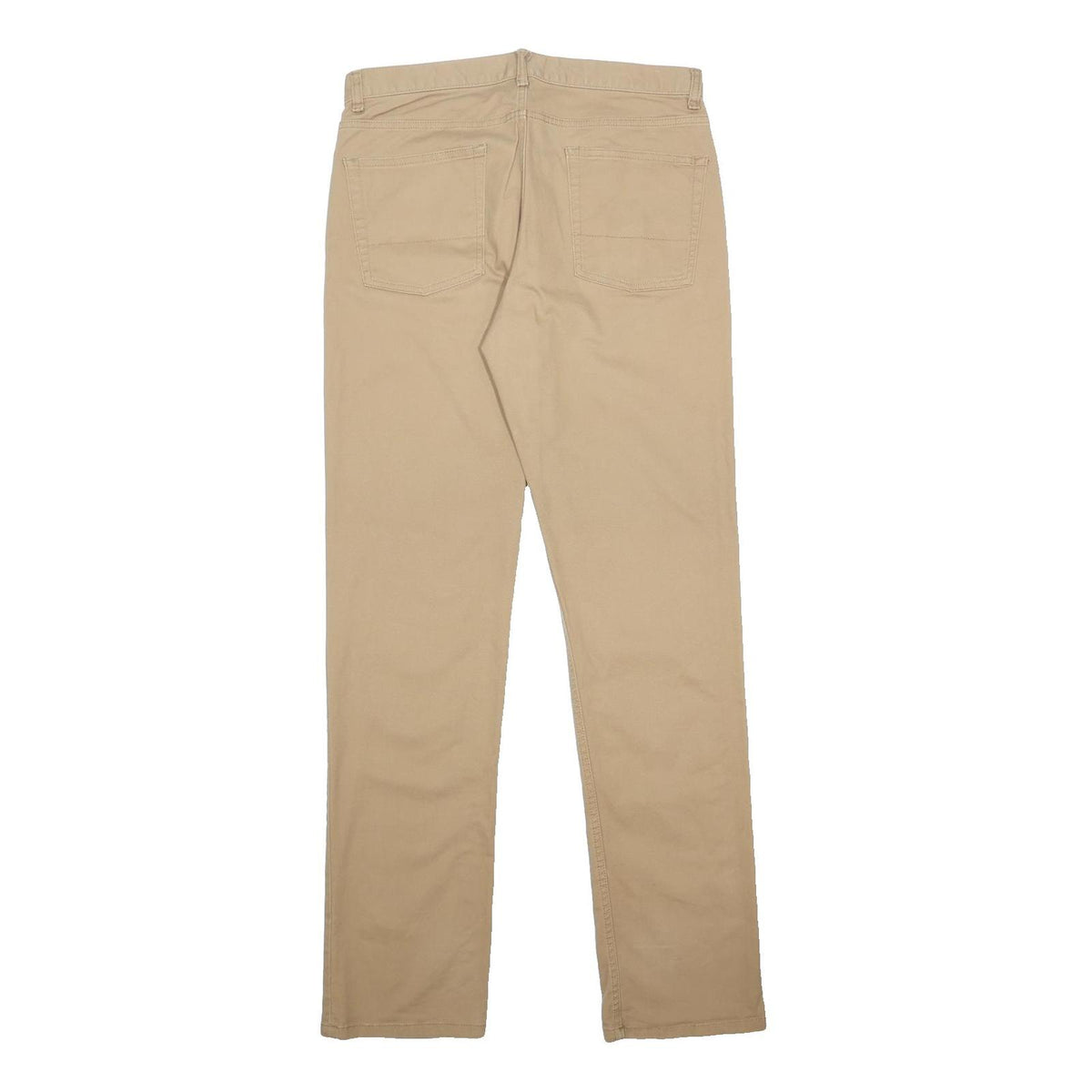 CHAPS Mens Cotton Blend Beige Regular Fit Straight Leg Trousers W32 L34