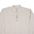 Mens Plain Shirt Beige Long Sleeve 2XL