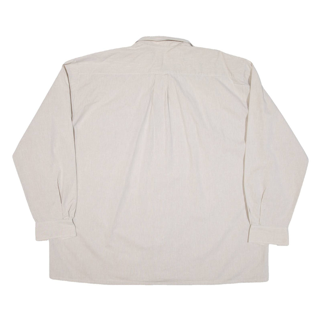 Mens Plain Shirt Beige Long Sleeve 2XL