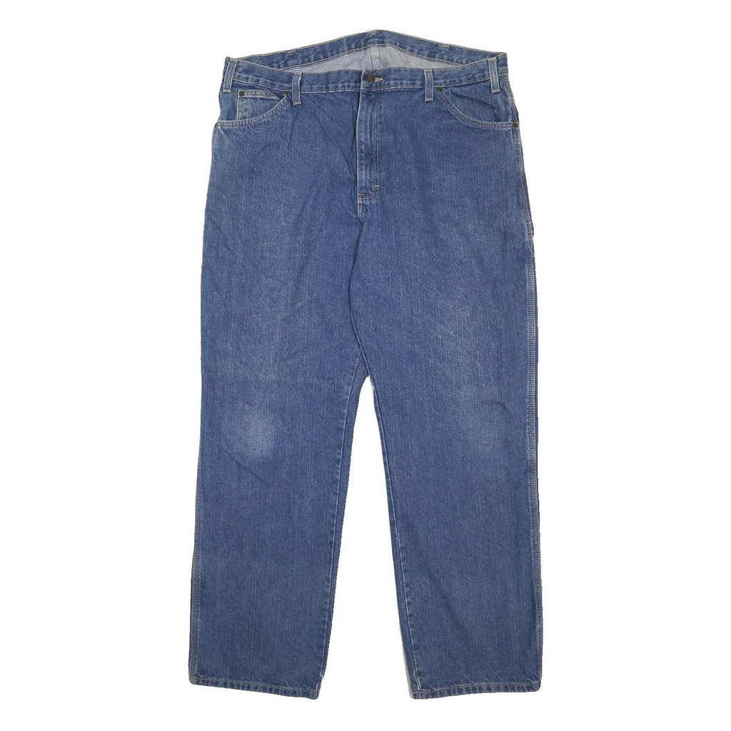 DICKIES Mens Regular Fit Blue Denim Jeans W40 L32 Workwear Utility Zip Closure