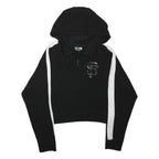 NEW ERA Womens Black & White ¼ Zip Hoodie L San Francisco SF Logo Sportswear