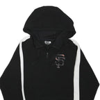 NEW ERA Womens Black & White ¼ Zip Hoodie L San Francisco SF Logo Sportswear