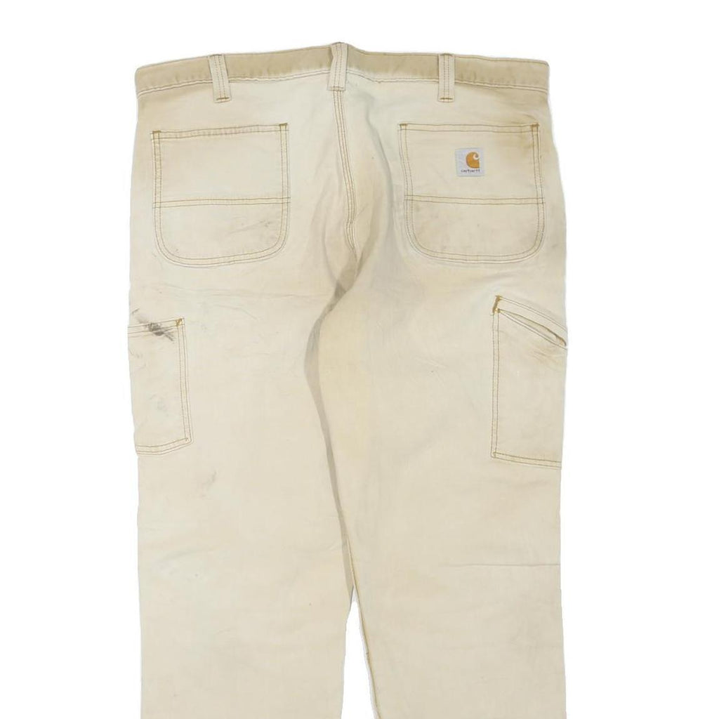 CARHARTT Mens Jeans Beige Regular Straight Denim Fair W40 L32 Workwear Utility