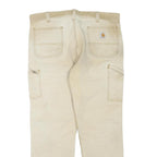 CARHARTT Mens Jeans Beige Regular Straight Denim Fair W40 L32 Workwear Utility