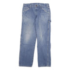 DICKIES Mens Regular Fit Straight Leg Denim Light Blue W32 L29 Workwear Jeans